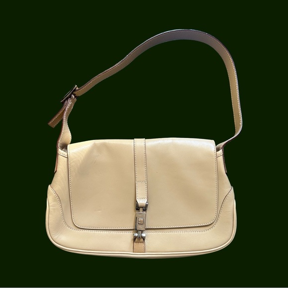 Gucci Vintage Cream Leather ‘Jackie’ Shoulder Bag - Picture 1 of 9
